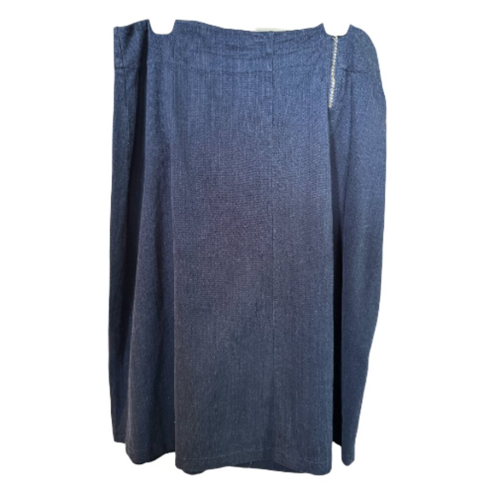 FLAX A-Line Corduroy Skirt Navy Blue